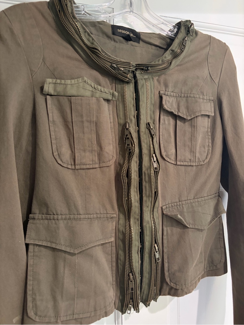 Season J.S. Y2K Fitted Ruffle Military Jacket Medium